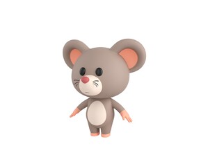 Little Rat character standing in T-Pose in 3d rendering.