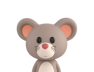 Little Rat character close up portrait in 3d rendering.