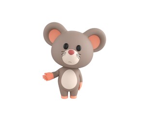Little Rat character Giving a helping hand in 3d rendering.