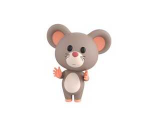 Little Rat character applauding in 3d rendering.