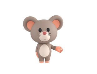 Little Rat character giving his hand in 3d rendering.