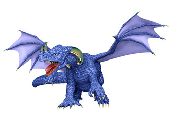Fototapeta premium 3D Rendering Fairy Tale Dragon on White