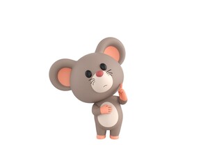Little Rat character thinking in 3d rendering.