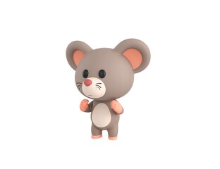 Little Rat character fighting in 3d rendering.