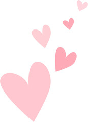 Pink hearts on a white background. - 522443270