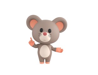 Little Rat character giving information in 3d rendering.