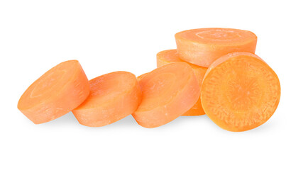 Slices and Carrots isolated on white background