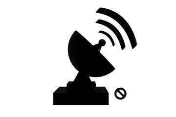 3D wifi sign symbol black white background isolated