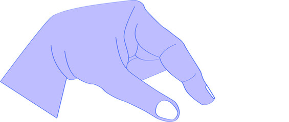 alphabet Q sign language hand for deaf and dumb person communication.