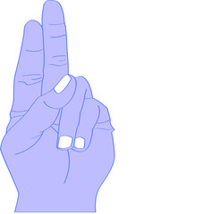 alphabet U sign language hand for deaf and dumb person communication.