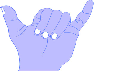 alphabet Y sign language hand for deaf and dumb person communication.