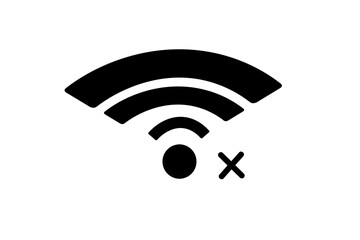 3D wifi sign symbol black white background isolated