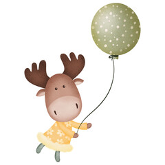 Cute reindeer cartoon design character 