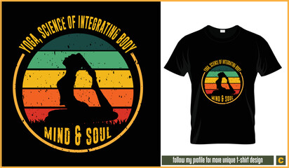Science of integrating body, mind and soul yoga vector for tee