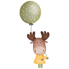 Cute reindeer cartoon design character 