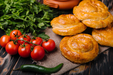 Delicious homemade cornish pasties with beef and potato
