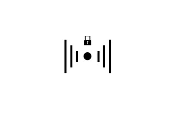 3D wifi sign symbol black white background isolated