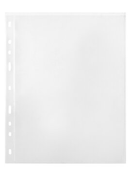 File or multifora. Plastic stationery bag isolated on white