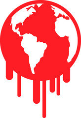 The world is melting icon sign