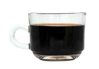hot black coffee in a cup of coffee on transparent background png file