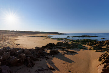 Fototapeta na wymiar Gâvres-Quiberon the largest bank of sand dunes in Brittany. Porh Lineneü in Erdeven coast 