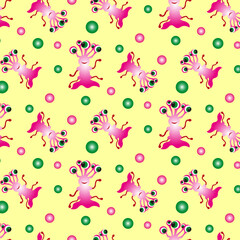 seamless pattern with cute monster