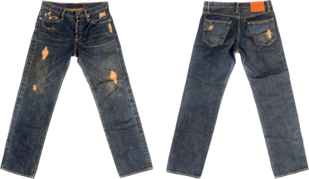  Jeans Front And Back Isolated