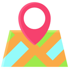 Map pin icon, location map and navigation vector