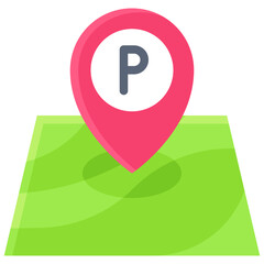 parking map icon, location map and navigation vector