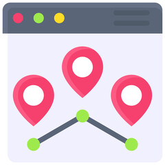 Map pins icon, location map and navigation vector