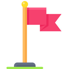 Red flag icon, location map and navigation vector