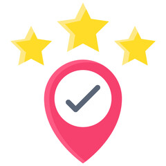 Rating icon, location map and navigation vector