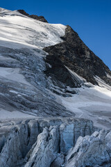 ice crevasses on the glacier of Steingletscher in the Bernese Alps
