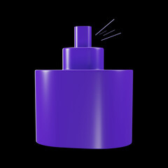 3D Render Of Perfume Spray Bottle Element On Black Background.