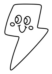 thunder cartoon character line icon