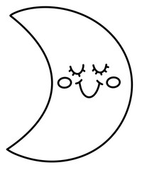 moon weather cartoon character icon