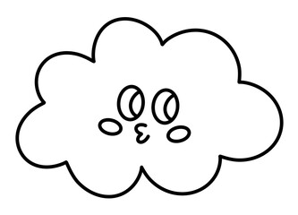 cloud cartoon character line icon