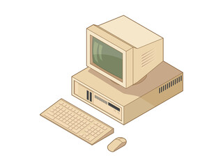 Vintage computer vector for graphic design