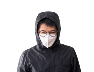 Asain man wearing face mask