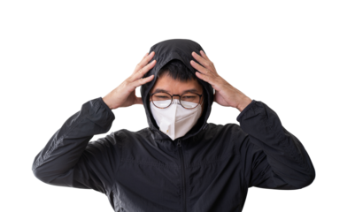 Asain man wearing face mask