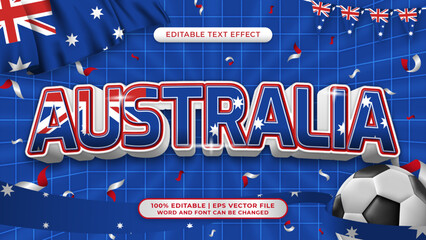 australia football world cup background theme editable text style effect