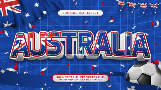 australia football world cup background theme editable text style effect - Powered by Adobe