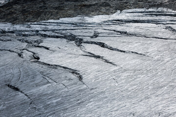 glacial crevasses on the glacier of Steingletscher in the Bernese Alps