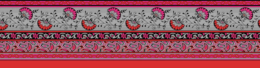 Seamless Paisley Indian Silky boder
