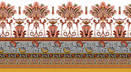 Seamless Paisley Indian Silky boder