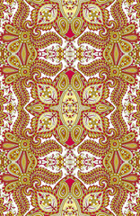 Seamless beautiful ethnic Paisley pattern Indian silky allover design