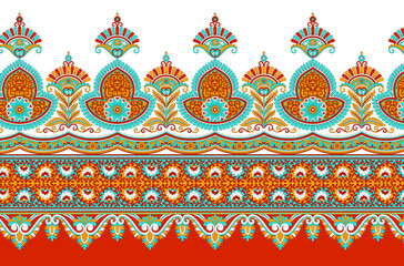 Seamless Paisley Indian Silky boder