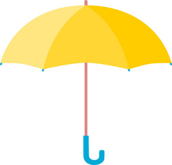 Obraz premium Yellow umbrella open protection water drop rain pastel tone pngr icon design.
