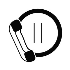 Black solid icon for Call on hold