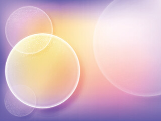 Transparent Round Glass Against Glossy Gradient, Colorful Abstract Background.